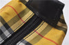 Authentic BURBERRY Check Hand Bag Pouch Purse Nylon Leather Yellow 2130G