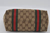 Authentic GUCCI Web Sherry Line Tote Bag GG Canvas Leather 139261 Brown 2130I