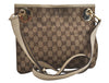 Authentic GUCCI Eclipse Shoulder Cross Bag GG Canvas Leather 120841 Brown 2135I