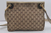 Authentic GUCCI Eclipse Shoulder Cross Bag GG Canvas Leather 120841 Brown 2135I