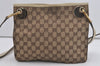 Authentic GUCCI Eclipse Shoulder Cross Bag GG Canvas Leather 120841 Brown 2135I