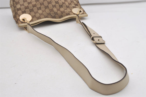 Authentic GUCCI Eclipse Shoulder Cross Bag GG Canvas Leather 120841 Brown 2135I