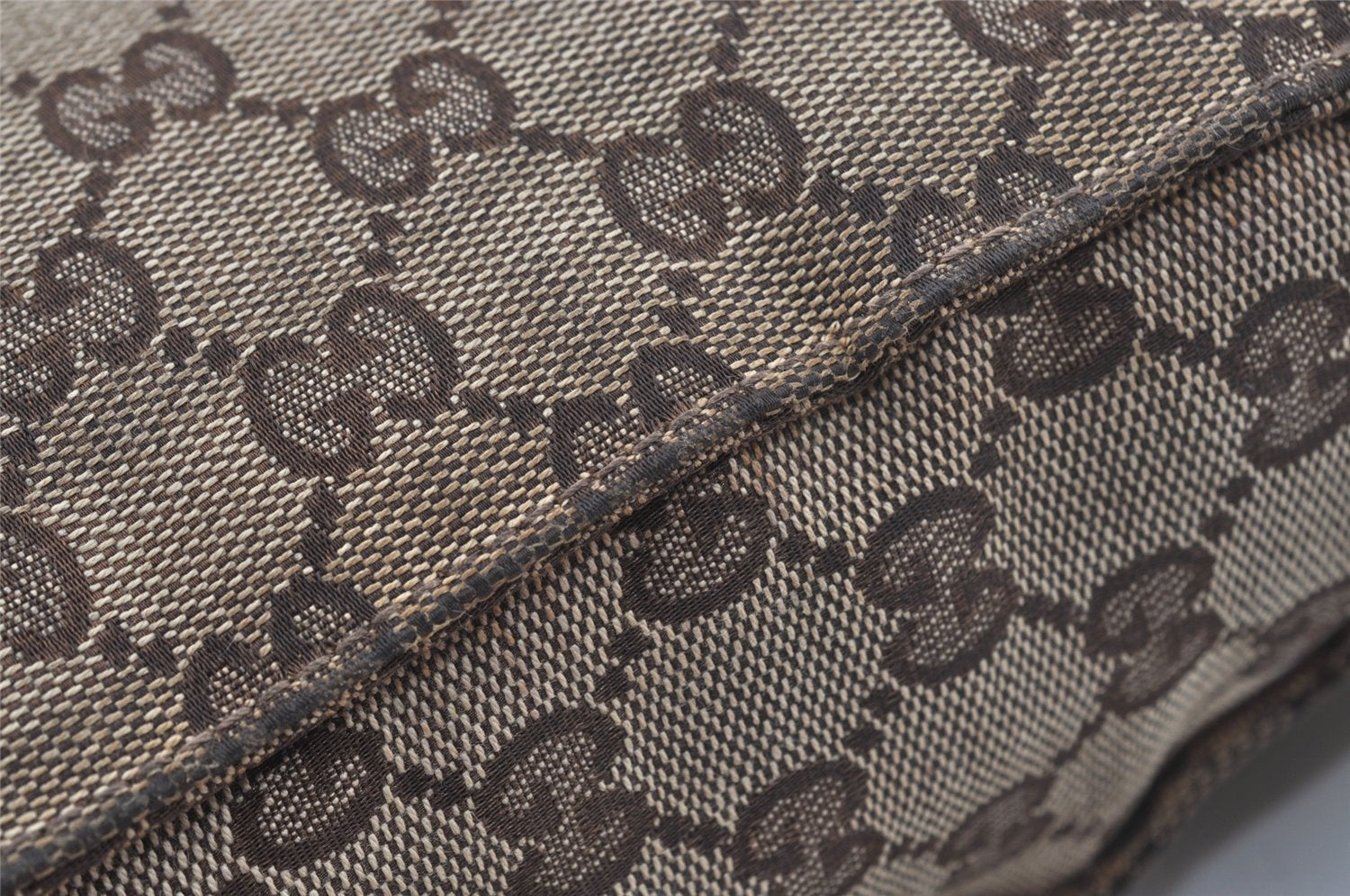 Authentic GUCCI Eclipse Shoulder Cross Bag GG Canvas Leather 120841 Brown 2135I