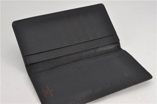 Authentic Louis Vuitton Epi Porte Cartes Credit Yen Wallet Black M63212 LV 2139F