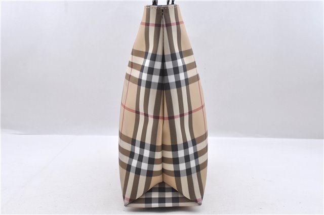 Authentic BURBERRY Nova Check PVC Leather Hand Tote Bag Beige 2140D