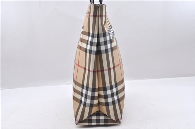 Authentic BURBERRY Nova Check PVC Leather Hand Tote Bag Beige 2140D