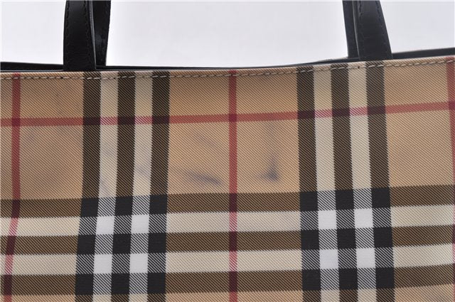 Authentic BURBERRY Nova Check PVC Leather Hand Tote Bag Beige 2140D