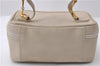 Authentic GUCCI Vintage Vanity Hand Bag Purse Leather Ivory 2143D