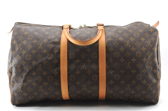 Authentic Louis Vuitton Monogram Keepall 55 Travel Boston Bag M41424 LV 2143F