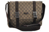 Authentic GUCCI Shoulder Cross Body Bag GG PVC Leather 122373 Brown 2143I
