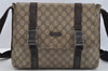 Authentic GUCCI Shoulder Cross Body Bag GG PVC Leather 122373 Brown 2143I