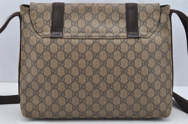 Authentic GUCCI Shoulder Cross Body Bag GG PVC Leather 122373 Brown 2143I