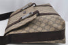 Authentic GUCCI Shoulder Cross Body Bag GG PVC Leather 122373 Brown 2143I