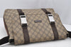 Authentic GUCCI Shoulder Cross Body Bag GG PVC Leather 122373 Brown 2143I