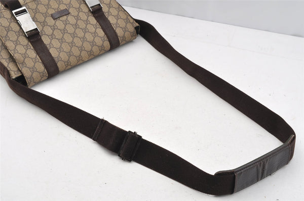 Authentic GUCCI Shoulder Cross Body Bag GG PVC Leather 122373 Brown 2143I