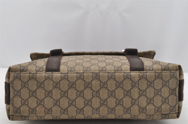Authentic GUCCI Shoulder Cross Body Bag GG PVC Leather 122373 Brown 2143I