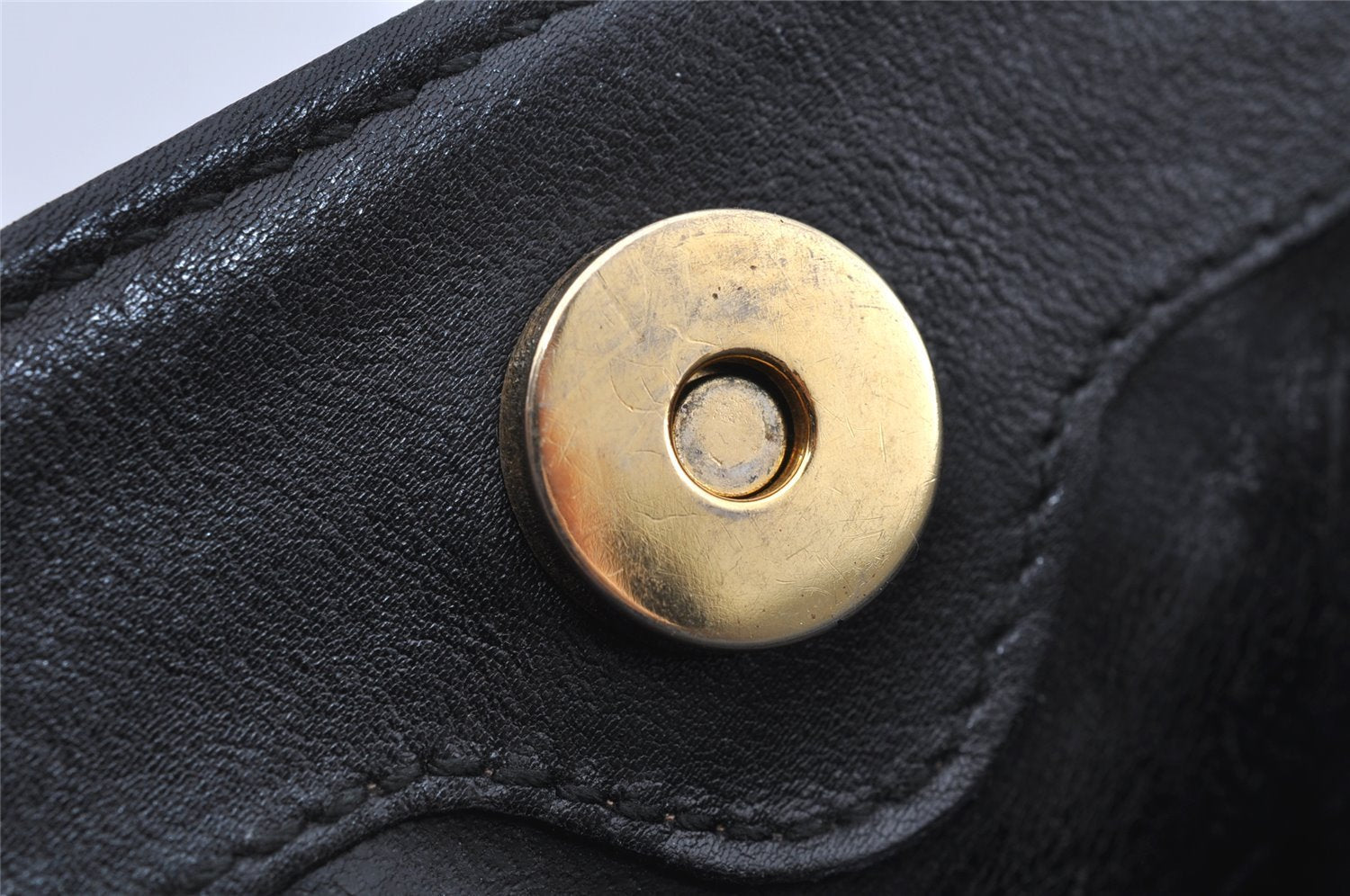 Authentic GUCCI Bamboo 2way Hand Shoulder Bag Purse Leather Black Junk 2144I