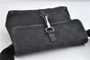 Authentic GUCCI Waist Body Bag Purse GG Canvas Leather 92543 Black 2145D