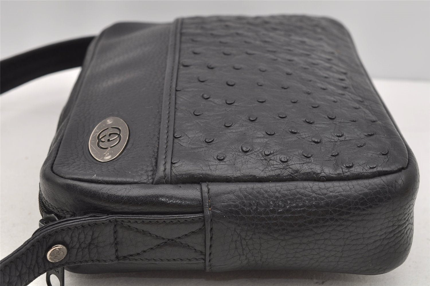 Authentic GUCCI Leather Shoulder Cross Body Bag Purse Black 2145I