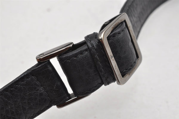 Authentic GUCCI Leather Shoulder Cross Body Bag Purse Black 2145I