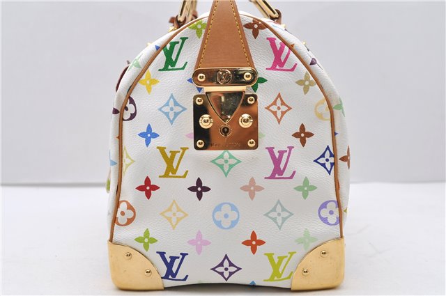 Auth Louis Vuitton Monogram Multicolor Speedy 30 Hand Bag White M92643 LV 2146D