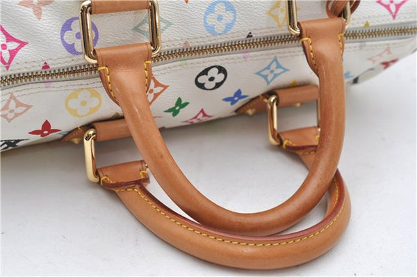 Auth Louis Vuitton Monogram Multicolor Speedy 30 Hand Bag White M92643 LV 2146D