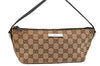 Authentic GUCCI Hand Bag Pouch Purse GG Canvas Leather 0391103 Brown 2146I