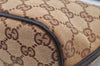 Authentic GUCCI Hand Bag Pouch Purse GG Canvas Leather 0391103 Brown 2146I