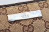 Authentic GUCCI Hand Bag Pouch Purse GG Canvas Leather 0391103 Brown 2146I