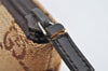 Authentic GUCCI Hand Bag Pouch Purse GG Canvas Leather 0391103 Brown 2146I