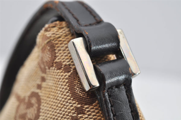 Authentic GUCCI Hand Bag Pouch Purse GG Canvas Leather 0391103 Brown 2146I