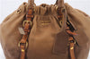 Authentic PRADA Leather 2Way Shoulder Hand Tote Bag Beige Brown 2147D