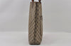 Authentic GUCCI Web Sherry Line Shoulder Tote Bag GG PVC Leather Brown 2147I