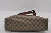 Authentic GUCCI Web Sherry Line Shoulder Tote Bag GG PVC Leather Brown 2147I