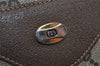 Authentic GUCCI Web Sherry Line Shoulder Tote Bag GG PVC Leather Brown 2147I