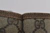 Authentic GUCCI Web Sherry Line Shoulder Tote Bag GG PVC Leather Brown 2147I