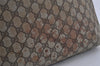 Authentic GUCCI Web Sherry Line Shoulder Tote Bag GG PVC Leather Brown 2147I