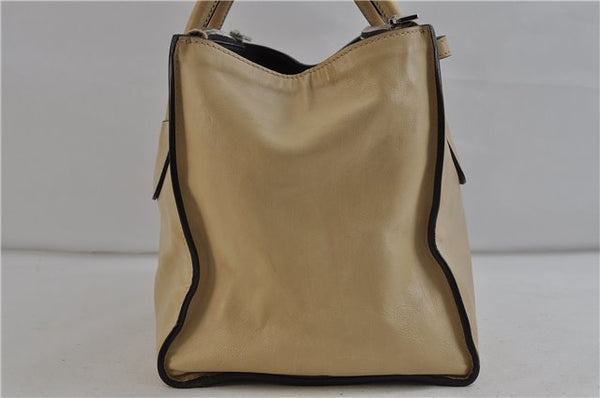 Authentic PRADA GLACE'CALF Leather 2Way Shoulder Hand Bag BN2619 Beige 2148D