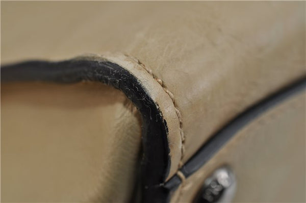 Authentic PRADA GLACE'CALF Leather 2Way Shoulder Hand Bag BN2619 Beige 2148D
