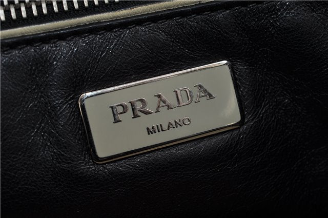 Authentic PRADA GLACE'CALF Leather 2Way Shoulder Hand Bag BN2619 Beige 2148D