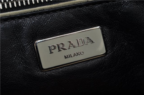 Authentic PRADA GLACE'CALF Leather 2Way Shoulder Hand Bag BN2619 Beige 2148D