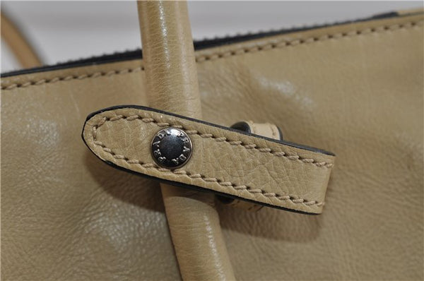 Authentic PRADA GLACE'CALF Leather 2Way Shoulder Hand Bag BN2619 Beige 2148D