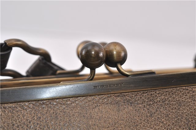 Authentic BURBERRY Vintage Leather Shoulder Hand Bag Purse Brown 2149D