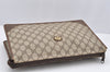 Authentic GUCCI Vintage Clutch Hand Bag Purse GG PVC Leather Brown 2149I