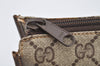 Authentic GUCCI Vintage Clutch Hand Bag Purse GG PVC Leather Brown 2149I