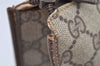 Authentic GUCCI Vintage Clutch Hand Bag Purse GG PVC Leather Brown 2149I