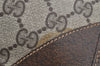 Authentic GUCCI Vintage Clutch Hand Bag Purse GG PVC Leather Brown 2149I