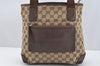 Authentic GUCCI Vintage Shoulder Tote Bag GG Canvas Leather 0190402 Brown 2150I