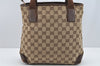 Authentic GUCCI Vintage Shoulder Tote Bag GG Canvas Leather 0190402 Brown 2150I