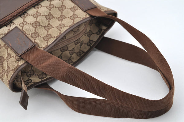 Authentic GUCCI Vintage Shoulder Tote Bag GG Canvas Leather 0190402 Brown 2150I